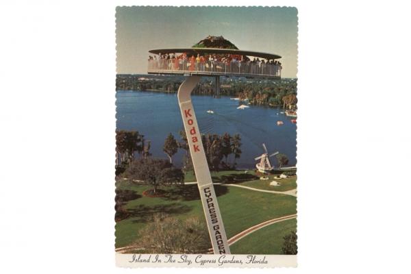 Island in the Sky, Cypress Gardens, Florida, tarjeta postal, s.f.